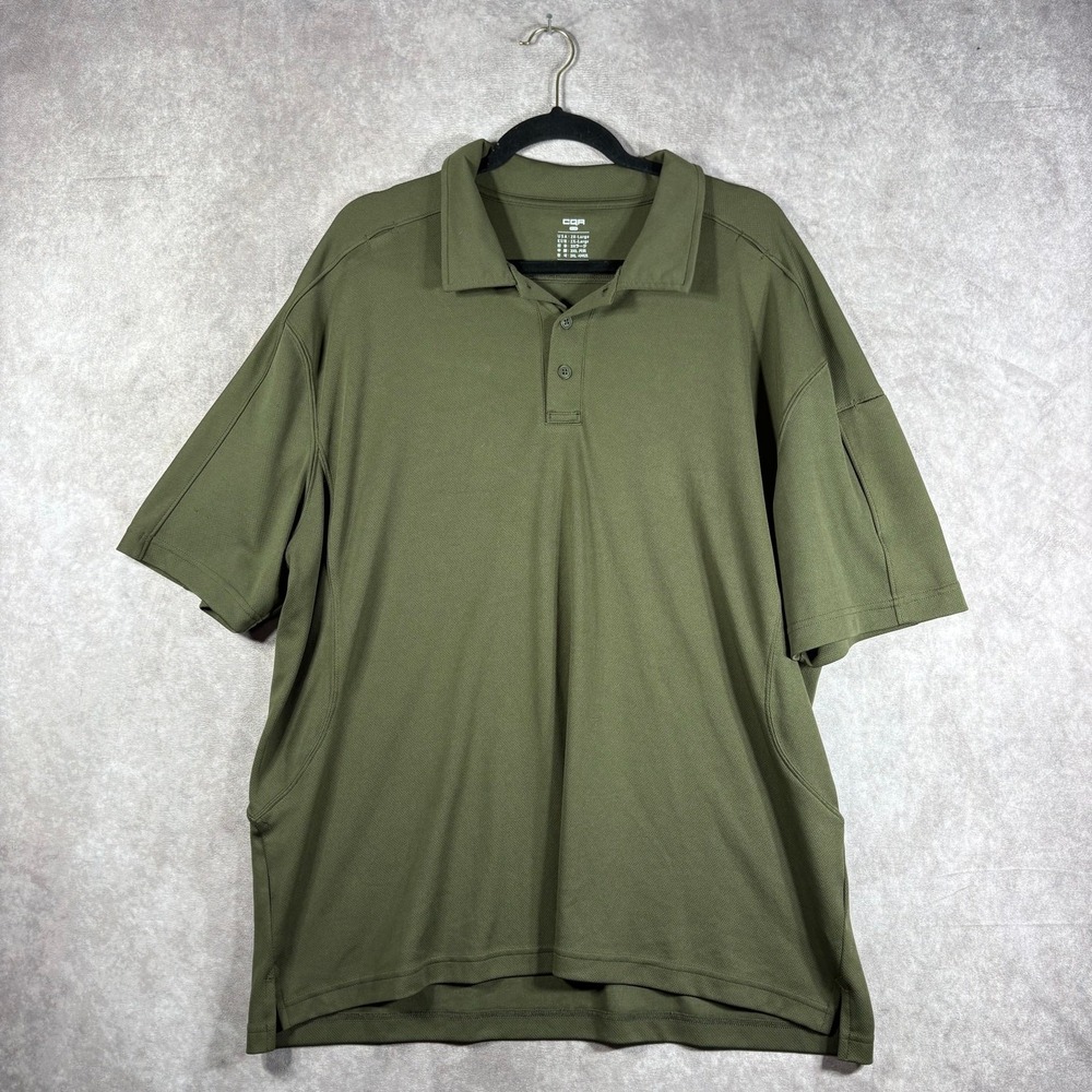 CQR Polo Shirt‎ Mens Size 2XL Green Short Sleeve Athleisure Outdoor Golf Casual